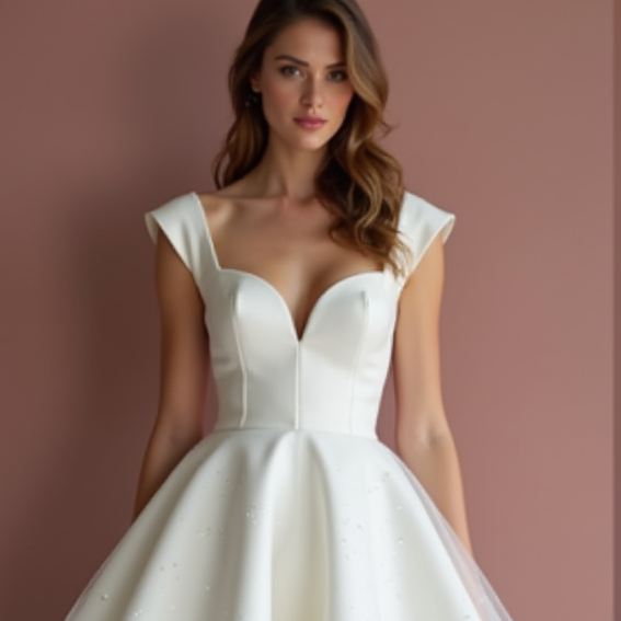 Glamorous White Mini Short Wedding Dress with Beaded Straps for Extra Sparkle New Satin white