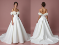 Classic White Princess Wedding Dress with Glitter Tulle and Romantic Lace Appliqué backless New Satin white