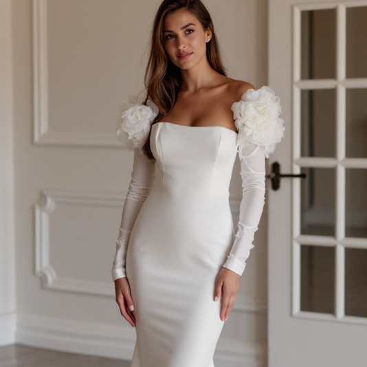 Sexy White Mermaid Wedding Dress with a Scalloped Lace Hem for a Unique Look backless New Satin white