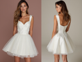 Stylish White Mini Short Wedding Dress with a Cowl Neckline for a Modern and Chic Look New Satin white