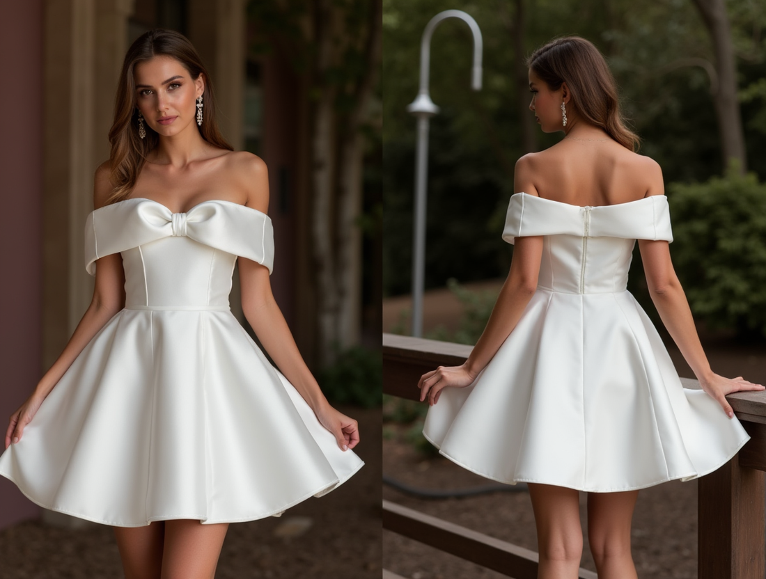 Sexy White Mini Short Wedding Dress with a Corset Bodice for a Flattering and Sultry Look New Satin white