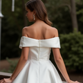 Sexy White Mini Short Wedding Dress with a Corset Bodice for a Flattering and Sultry Look New Satin white
