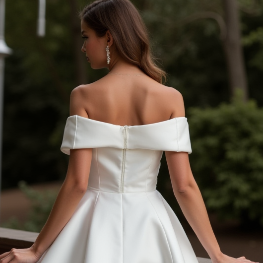 Sexy White Mini Short Wedding Dress with a Corset Bodice for a Flattering and Sultry Look New Satin white