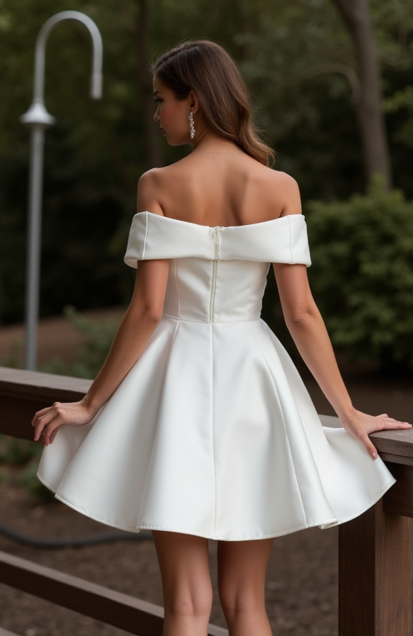 Sexy White Mini Short Wedding Dress with a Corset Bodice for a Flattering and Sultry Look New Satin white