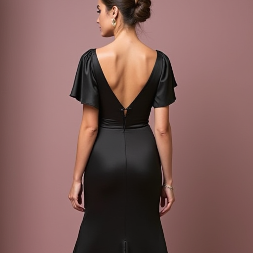 Black Wedding Prom Dress with Sparkling Details for a Bold Look black New Satin split