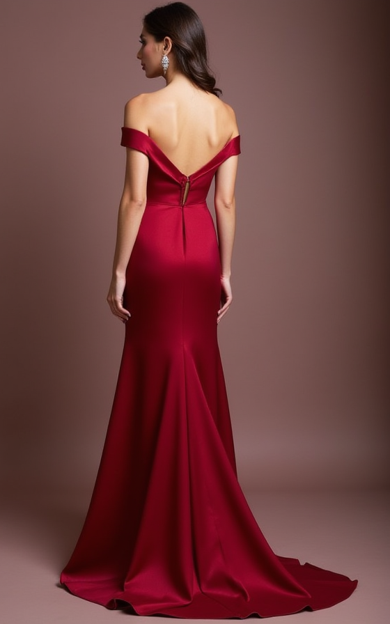 Flirty Red Evening Dress & Prom Dress with Ruffled Skirt and Deep Slit New red Satin
