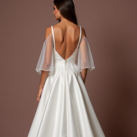 White Fairytale Princess Wedding Gown with a Stunning Train mesh New white