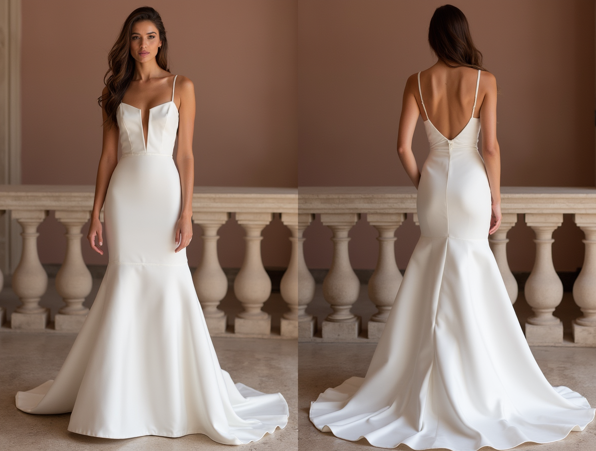 Timeless White Mermaid Wedding Gown with an Elegant Lace Overlay for a Vintage Feel backless New Satin white