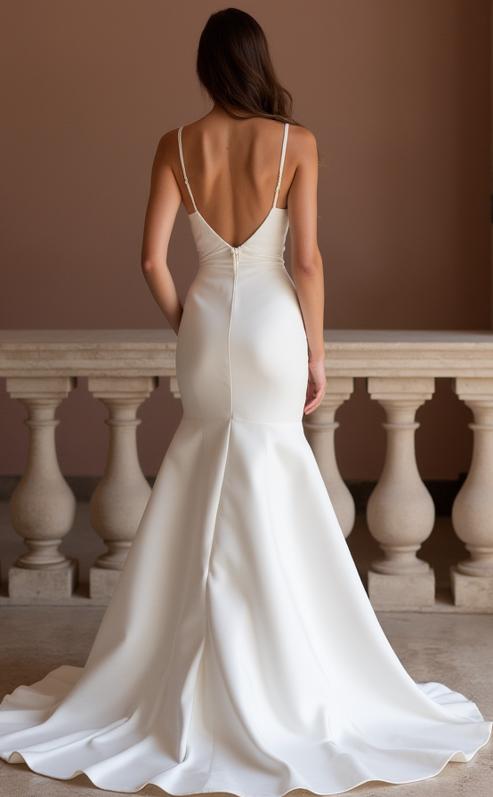 Timeless White Mermaid Wedding Gown with an Elegant Lace Overlay for a Vintage Feel backless New Satin white