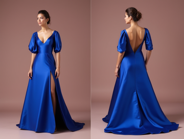 Dreamy Blue Evening Dress & Prom Dress with Shimmer Tulle for a Fairytale Look blue New Satin
