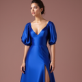 Dreamy Blue Evening Dress & Prom Dress with Shimmer Tulle for a Fairytale Look blue New Satin