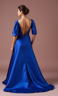 Dreamy Blue Evening Dress & Prom Dress with Shimmer Tulle for a Fairytale Look blue New Satin