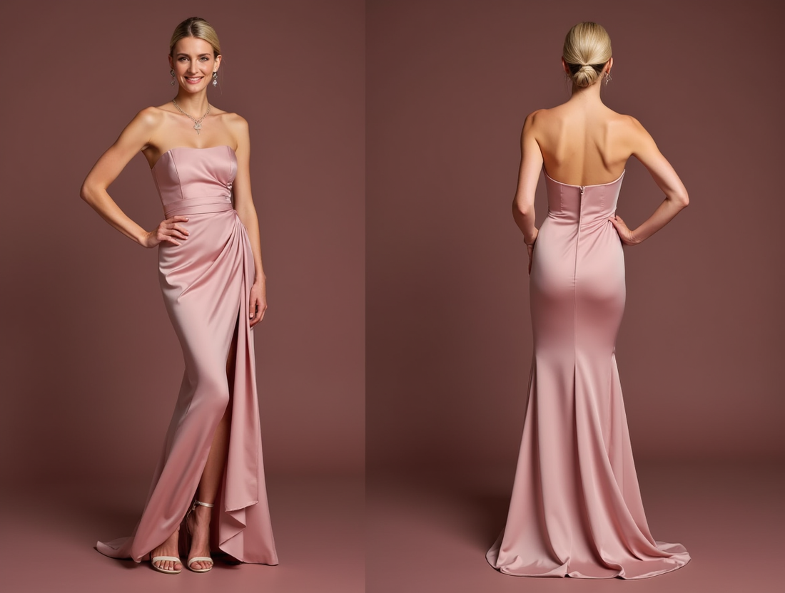 Bold Pink Evening Dress & Prom Gown with Asymmetrical Hem for a Trendy Style New pink Satin split