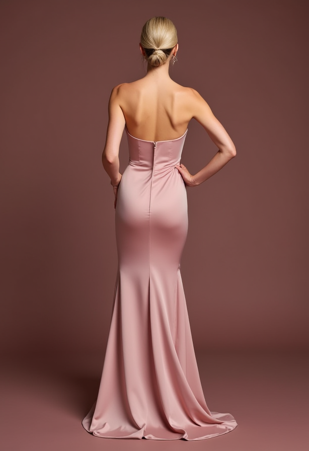 Bold Pink Evening Dress & Prom Gown with Asymmetrical Hem for a Trendy Style New pink Satin split