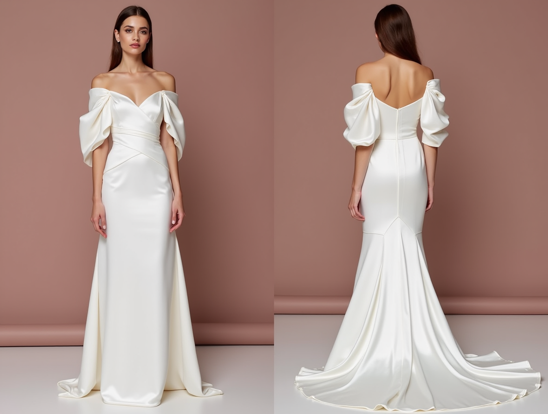 Mermaid White Wedding Dress with a Modern V-neckline for a Sexy Bridal Look backless New Satin white