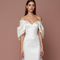 Mermaid White Wedding Dress with a Modern V-neckline for a Sexy Bridal Look backless New Satin white