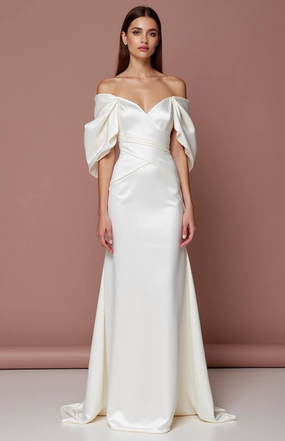 Mermaid White Wedding Dress with a Modern V-neckline for a Sexy Bridal Look backless New Satin white