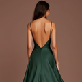 Stylish Green Evening Dress & Prom Gown with Satin Corset and Pleated Skirt green New Satin