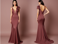 Show-Stopping Brown Evening Dress & Prom Dress with Gold Embellishments brown New Satin