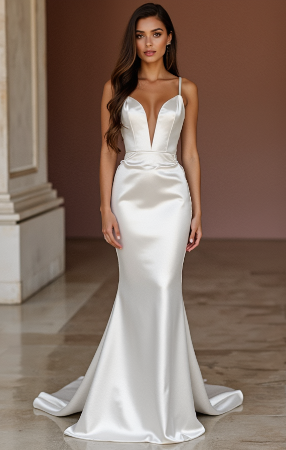 Mermaid White Wedding Dress with a Bold Strapless Design for a Modern Touch backless New Satin white