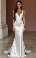 Mermaid White Wedding Dress with a Bold Strapless Design for a Modern Touch backless New Satin white