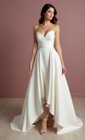 Elegant White Mermaid Wedding Dress with a Structured Bodice for a Sleek Look backless New Satin white