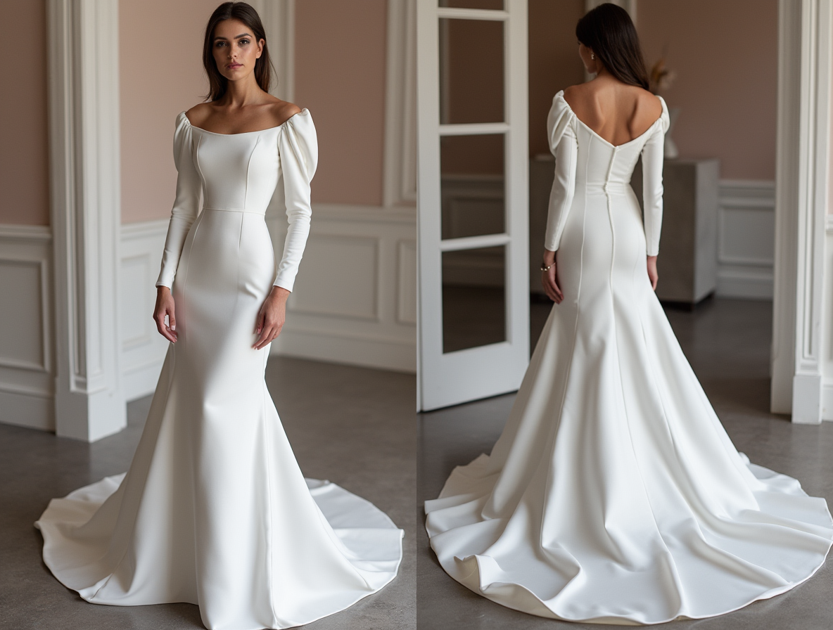 Mermaid White Wedding Gown with a Beaded Waistline for Extra Sparkle backless New Satin white