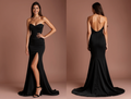 Black Wedding Dress with a Mermaid Silhouette for a Stunning Shape black New Satin split