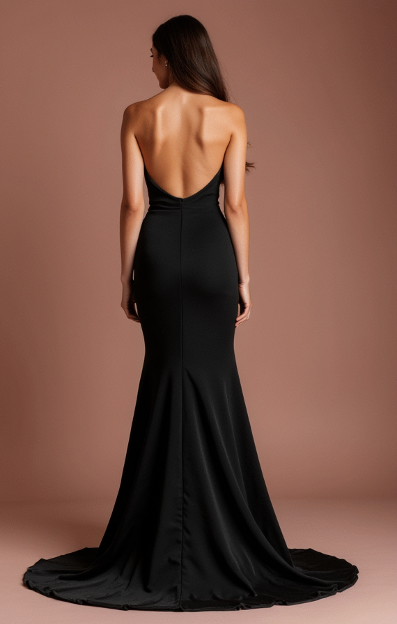 Black Wedding Dress with a Mermaid Silhouette for a Stunning Shape black New Satin split