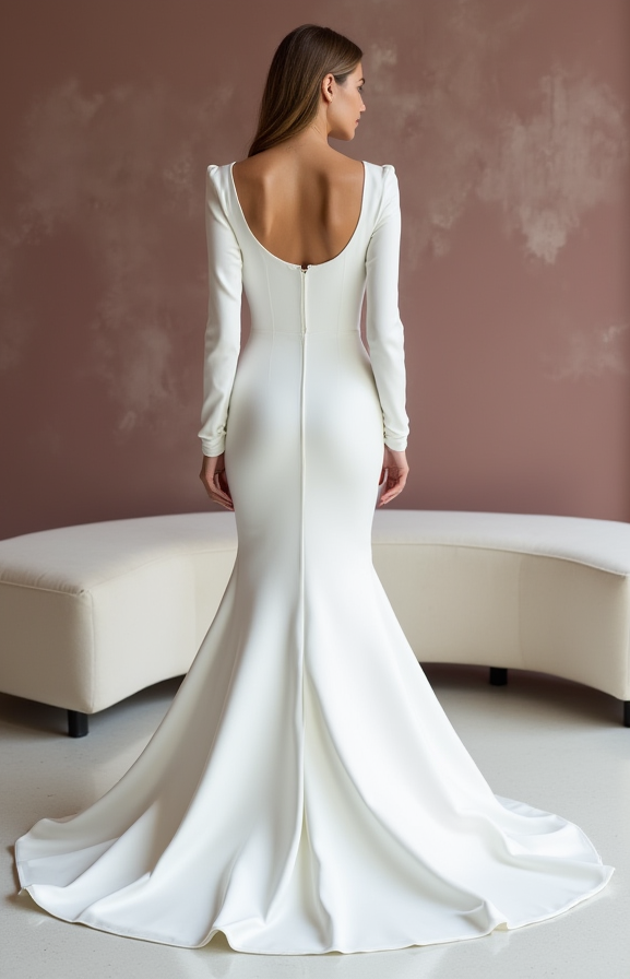 Elegant White Mermaid Wedding Dress with a Ruffled Skirt for a Romantic Look backless New Satin white