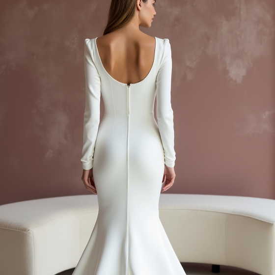 Elegant White Mermaid Wedding Dress with a Ruffled Skirt for a Romantic Look backless New Satin white