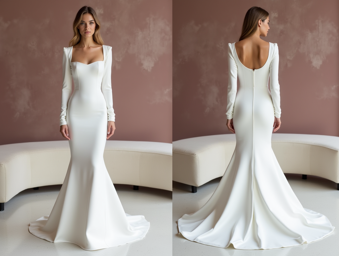Elegant White Mermaid Wedding Dress with a Ruffled Skirt for a Romantic Look backless New Satin white