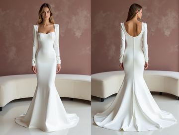 Elegant White Mermaid Wedding Dress with a Ruffled Skirt for a Romantic Look backless New Satin white