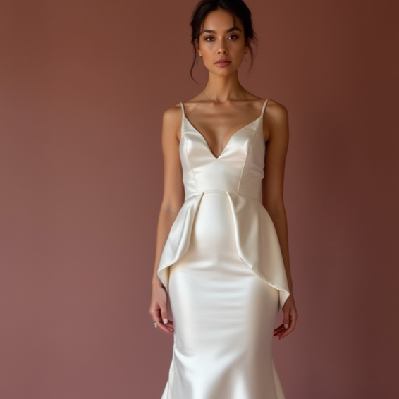 Fitted White Mermaid Wedding Dress with a Detachable Train for Versatility backless New Satin white