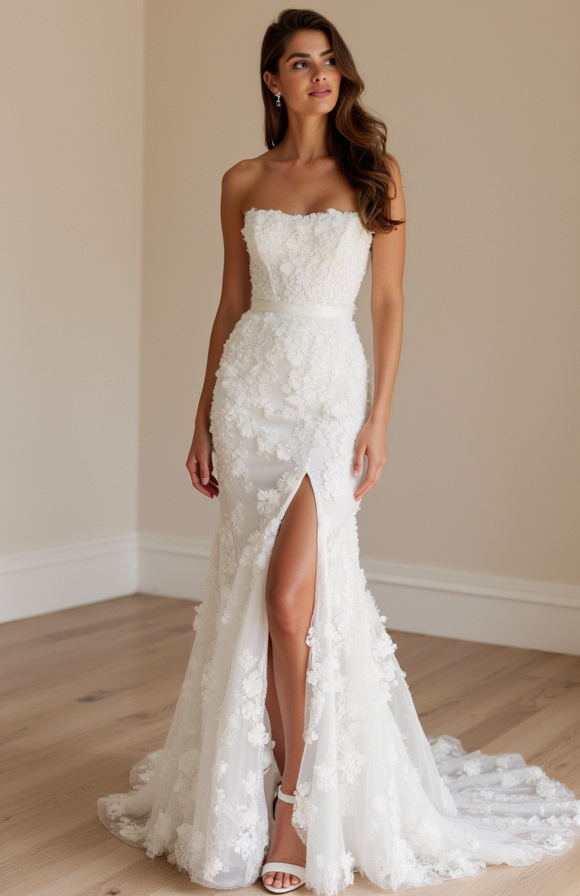 Sexy White Mermaid Wedding Dress with a Low Back for a Bold, Dramatic Look backless New Satin white