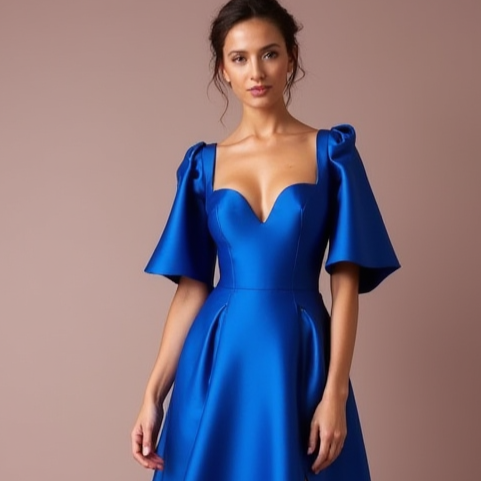 Sexy Blue Evening Dress and Prom Gown with a Slit for a Bold, Edgy Look backless blue New Satin