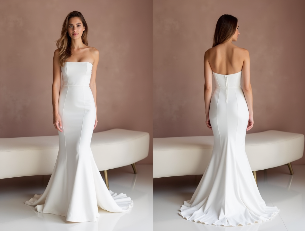 Sexy White Mermaid Wedding Dress with a Lace-Up Back for a Custom Fit backless New Satin white