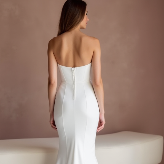 Sexy White Mermaid Wedding Dress with a Lace-Up Back for a Custom Fit backless New Satin white