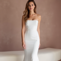 Sexy White Mermaid Wedding Dress with a Lace-Up Back for a Custom Fit backless New Satin white