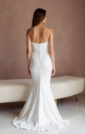 Sexy White Mermaid Wedding Dress with a Lace-Up Back for a Custom Fit backless New Satin white