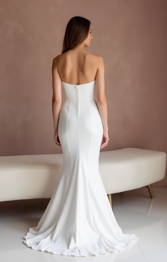 Sexy White Mermaid Wedding Dress with a Lace-Up Back for a Custom Fit backless New Satin white