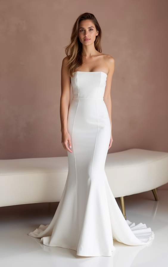 Sexy White Mermaid Wedding Dress with a Lace-Up Back for a Custom Fit backless New Satin white