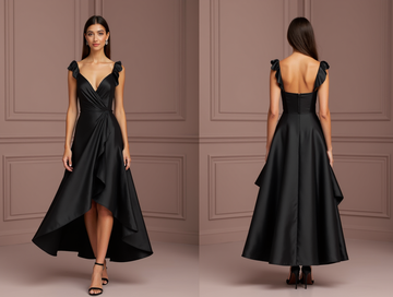 Black Wedding Dress for Halloween Weddings and Dark Fantasy Themes black New Satin split