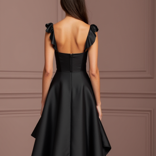 Black Wedding Dress for Halloween Weddings and Dark Fantasy Themes black New Satin split