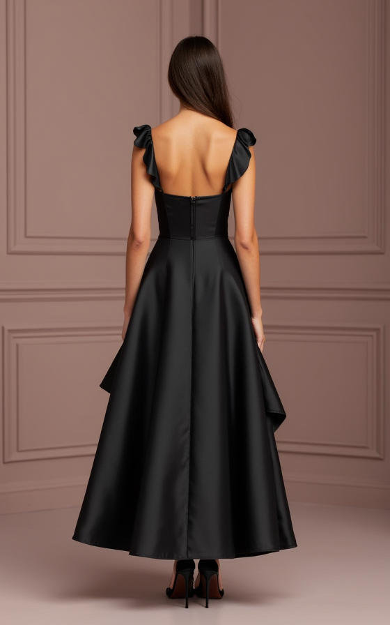 Black Wedding Dress for Halloween Weddings and Dark Fantasy Themes black New Satin split