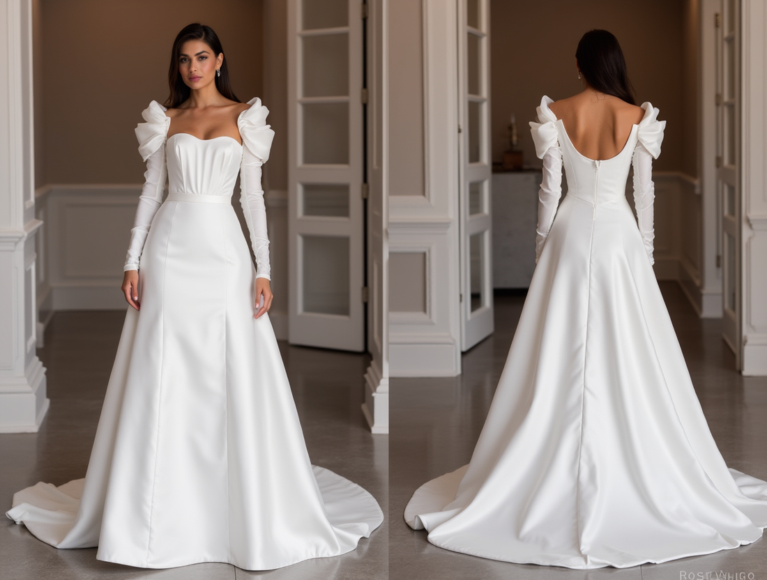 Mermaid White Wedding Dress with a Lace Bodice and Satin Skirt for a Chic Look backless New Satin white