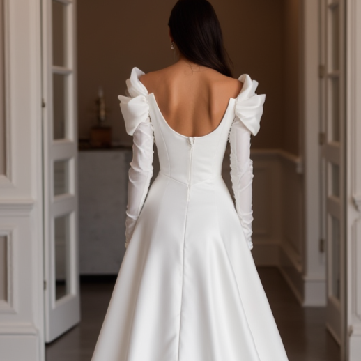 Mermaid White Wedding Dress with a Lace Bodice and Satin Skirt for a Chic Look backless New Satin white