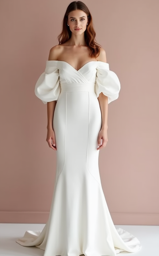 Dramatic White Mermaid Wedding Gown with a Lace Train for a Vintage Touch backless New Satin white