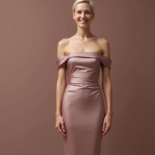 Modern Pink Evening Dress & Prom Gown with Sheer Bodice and Mermaid Fit New pink Satin