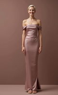 Modern Pink Evening Dress & Prom Gown with Sheer Bodice and Mermaid Fit New pink Satin